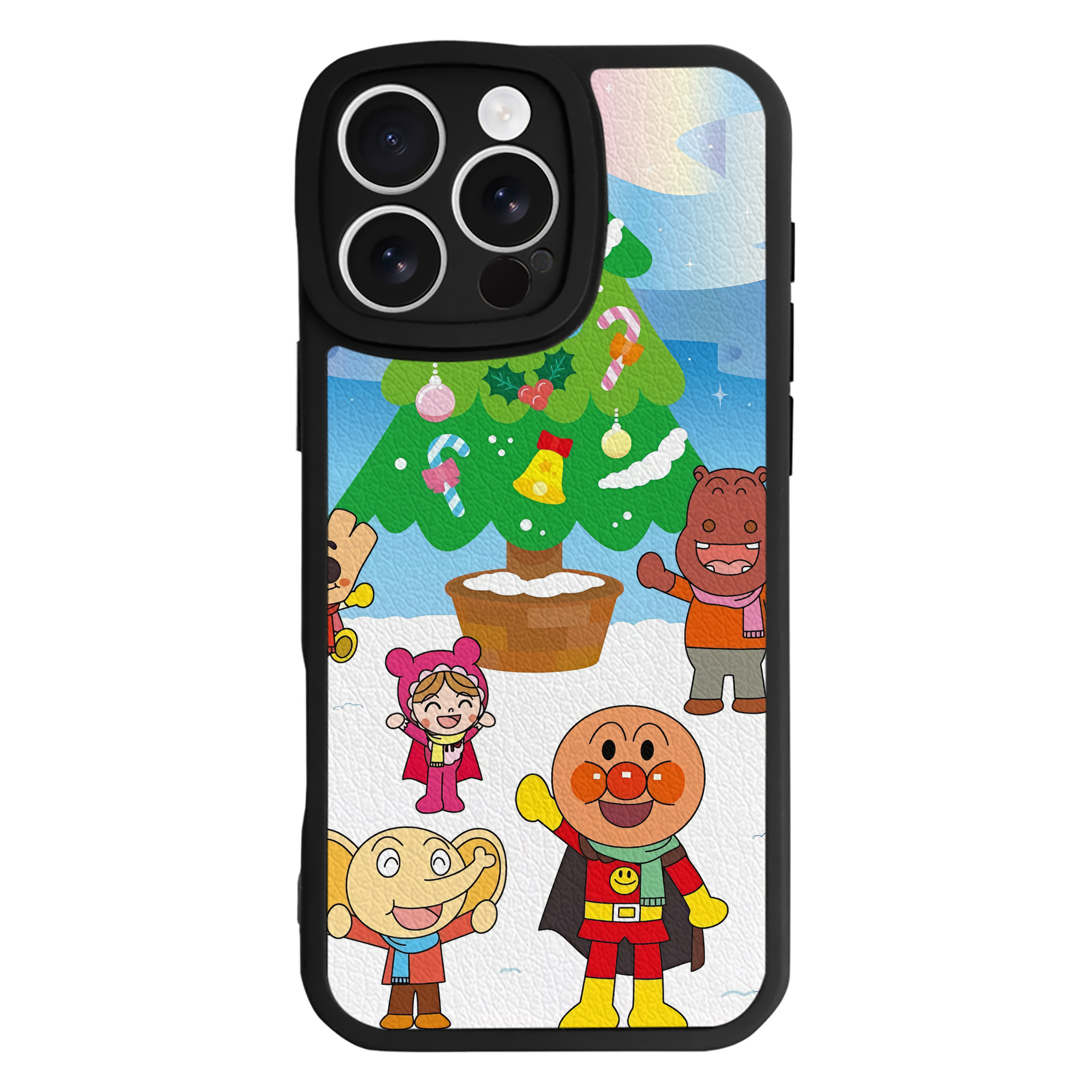 （画像用） アンパンマン Anpanman 【iPhone 16シリーズ対応】シリコンスマホケース（レザー調） 材質：シリコン